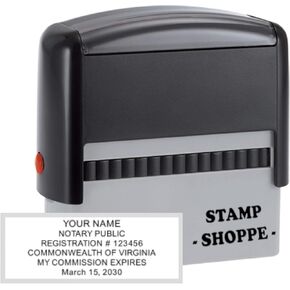 Virginia Notary Grey Stamp Self Inking | Printy 4913, 2.3x0.81 Inch Rectangular Prints | Virginia (Stamp)