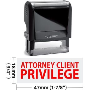 Attorney Client Privilege 4912 Self Inking Rubber Stamp by JYPtech Red Ink