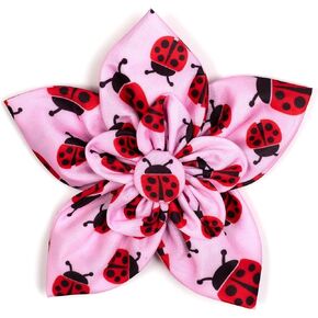 The Worthy Dog Ladybugs Flower Adjustable Collar Attachment Accessory