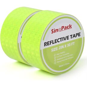 Reflective Tape White 2IN X 30FT Outdoor White High Visibility Conspicuity Safety Tape, Reflector Tape Caution Reflector for Trailers, Bikes, Cars in Kuwait