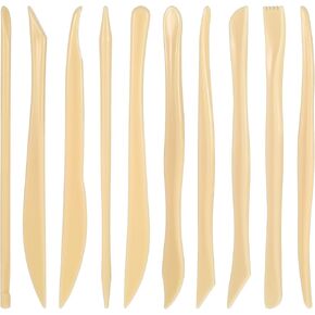 AOZUO 10PCS Double-Ended Clay Sculpting Tools, Plastic Polymer Clay Modeling Tools Ceramic Pottery Carving Tools for Cutting Embossing Smoothing Shaping Molding