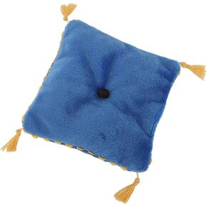 Dollhouse Miniature Pillow Cushion, Light Luxury Dollhouse Bedding Throw Cushion Miniature Pillow Bedroom Decor Accessories 1/6 Scale Simulated Props (Blue)