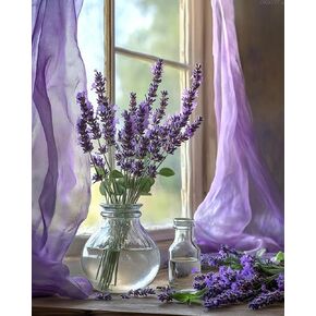 OKSGYTA Lavender Paint by Numbers Kit for Adults, DIY Acrylic Watercolor Painting Kits on Canvas, Paint by Number Oil Painting Crafts Perfect for Home Wall Decor 16x20 Inch