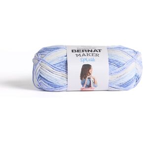 Bernat Maker Splash Blue Print Yarn - 2 Pack of 250 g / 8.8 oz - 75% Cotton 25% Nylon - #5 Bulky - 279m /305Yards - for Knitting, Crochet and Amigurumi