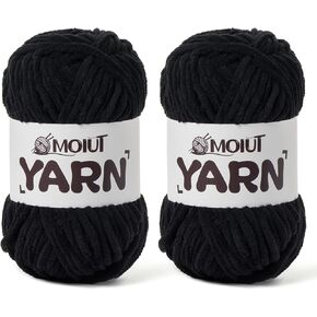 2 Pack Fluffy Chenille Yarn for Crocheting, Chunky Velvet Yarns for Crochet Amigurumi, Baby Yarn for Crocheting Soft Blanket, 174.9yds /7 oz Bulky Yarns for Crafts/Hats/Shoes/Socks (2 Orange)