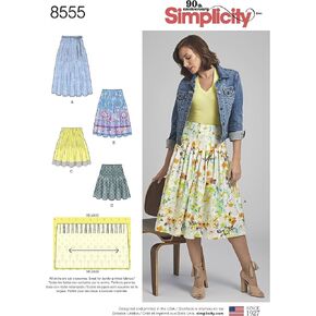 Simplicity Sewing Pattern D0905 / 8555 - Misses' Pleated Skirts, H5 (6-8-10-12-14)