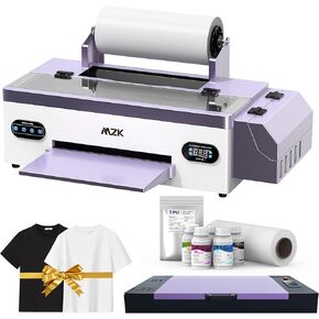 MZK L1800 Printhead A3 Roll DTF Transfer Printer,High-Speed Print for Different Fabrics,13"Max Print Width,White Ink Circulation Automatic Cleaning System,Gift Ink 2 Year (Printer+Oven)