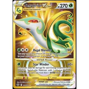 Serperior Vstar 210/195- Silver Tempest - Full Art - Pokemon Gold Secret Rare Card