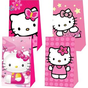 16 Pack Cartoon Kitty ​Party Favors Gift Bags Cute Kitty Birthday Party Decorations
