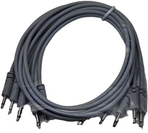 كابلات Luigis Modular Supply Spaghetti Eurorack Patch - حزمة من 5 كابلات رمادية فاتحة، 18 (45 سم) in Saudi Arabia