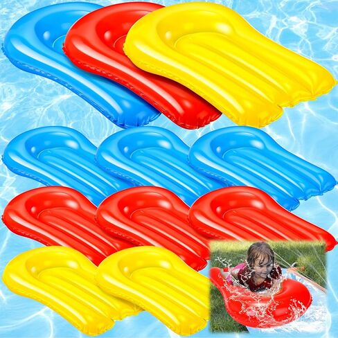 9 Pcs Inflatable Body Boards for Water Slides, Pool Slide Inflatable Surfboard 21.2 x 15 Inch Portable Surf Boards for Kids Garden Lawn Water Slide Accessories in Saudi Arabia