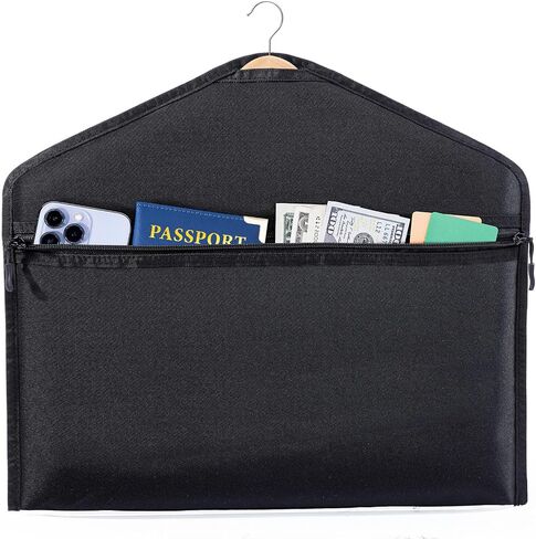 Fireproof & Waterproof Hanger Diversion Safe – Hidden Storage for Cash, Valuables, Passport & Jewelry – Secret Safe with Zipper – Travel Security Pouch Fits Over Standard Hangers in Saudi Arabia