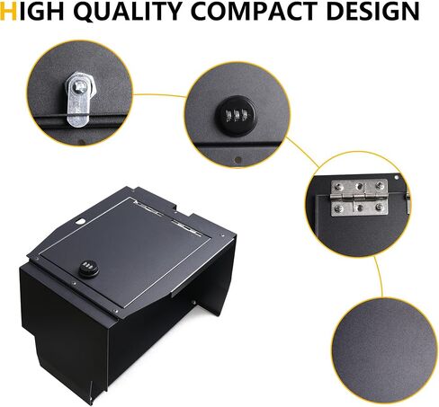 Center Console Organizer Safe Lock Box Storage Compatible with Ford F150 2021 2022 2023 2024 2025 with 3 Digit Combo Password Interior F150 Anti-Theft Accessories, Black in Kuwait