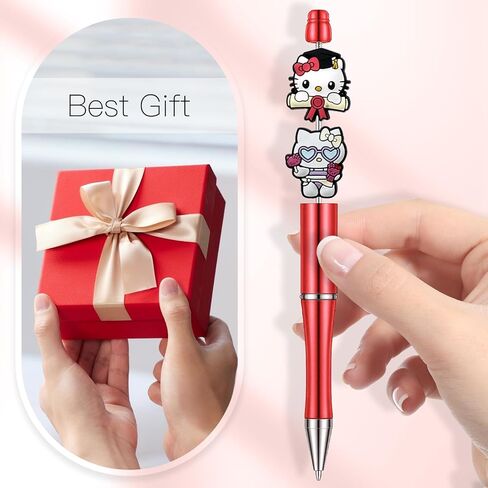 الخرز البؤري الكرتونية للأقلام ، حبات بؤرية السيليكون اللطيفة لصنع مجوهرات مفاتيح أحلام حبة DIY (D) in Kuwait