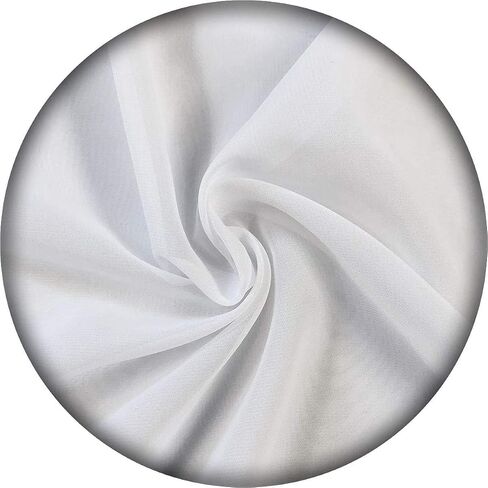 New Star Fabrics Chiffon Fabric, Continuous 60" Wide (30ft) Sheer Material, 100% Soft Polyester, Ideal for Wedding, Party, Event Decor, Draping, and Dresses (White, 5 Yards) in Saudi Arabia