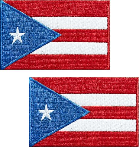 Puerto Rico Flag Embroidered Patches Puerto Rican Flags Patch Puerto Rico Military Tactical Patch Team Logo Decorations(2Pack) in Saudi Arabia