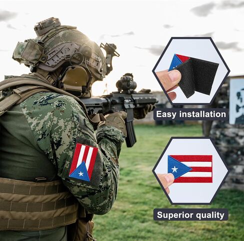 Puerto Rico Flag Embroidered Patches Puerto Rican Flags Patch Puerto Rico Military Tactical Patch Team Logo Decorations(2Pack) in Saudi Arabia