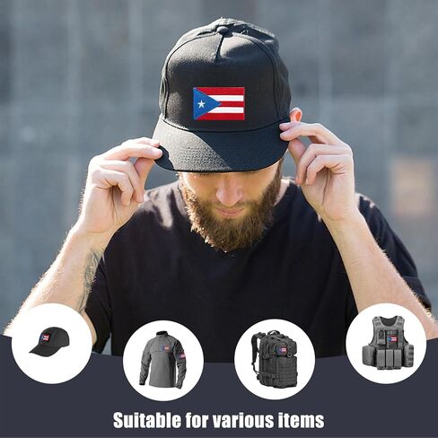 Puerto Rico Flag Embroidered Patches Puerto Rican Flags Patch Puerto Rico Military Tactical Patch Team Logo Decorations(2Pack) in Saudi Arabia