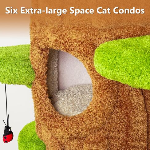 88.6 Inches Extra Large Cat Tree, Multi-Level Climbing Cute Tree Cat House,All-in-One Tall Cat Tower with Scratching Post,Real Solid Wood Cat Tree,Multi-Level Furniture Activity Center in Kuwait
