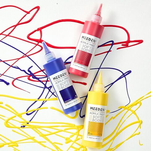 MEEDEN Titanium White Acrylic Paint: Matte Finish 250ml/8.45oz Soft Body Bulk Acrylic Colors in Squeeze Bottle - Fluid Flow Art Paints for Adults Artists Canvas Art Painting in Saudi Arabia