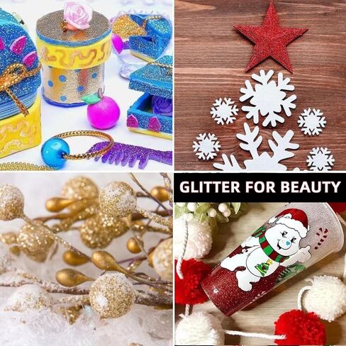 Glitter, White Fine Glitter, Holographic Extra, Extra Fine Glitters for Crafts, Cosmetic Glitters for Resin Arts Crafts, Candle Making, Nail (White,2oz) in Saudi Arabia