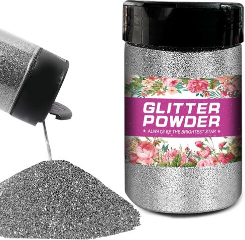 Glitter, White Fine Glitter, Holographic Extra, Extra Fine Glitters for Crafts, Cosmetic Glitters for Resin Arts Crafts, Candle Making, Nail (White,2oz) in Saudi Arabia