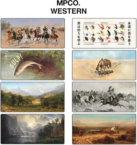 Western Landers-Peak Game Gaming WFH Mousepad Full Desk (Landers-Peak ، Duraglyde Fabric (كبير (36 "× 17")) in Kuwait