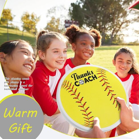 Janlaugh Softball Home Plate Plaque 9.84 Inch Thanks Coach Softball Coach Gifts for Team Softball Stitches Home Plate for Trophy Sign Coaches Gifts, Yellow in Saudi Arabia