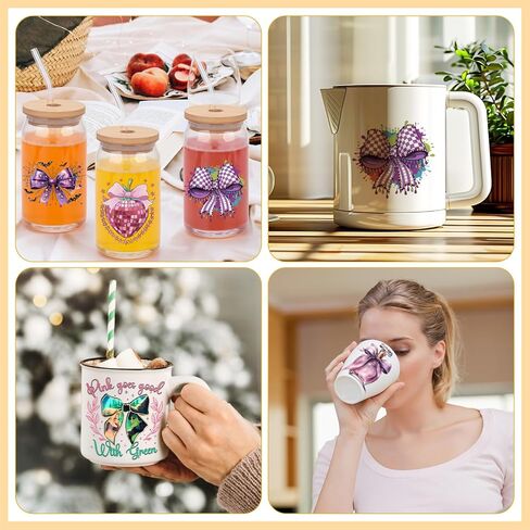 UV DTF Cup Wraps for 16 oz Glass Cups- 20 Sheets Butterfly Uvdtf Cup Wraps Vinyl Decals for Tumblers, Rub on Transfers for Crafts, Cold Transfer Stickers for Mugs Coffee, Bookmarks, Wood Furniture in Saudi Arabia