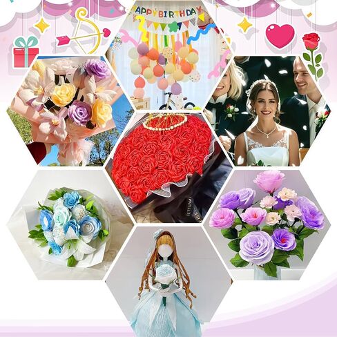 Crepe Paper Roll (9.8Inch x 8.2Ft/3Rolls),DIY Gift Crepe Paper Sheet Color Paper Flower Set for Birthday Decoration, Party Decoration and Wedding Decoration (Yellow) in Saudi Arabia