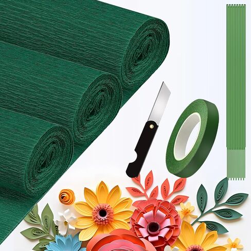 Crepe Paper Roll (9.8Inch x 8.2Ft/3Rolls),DIY Gift Crepe Paper Sheet Color Paper Flower Set for Birthday Decoration, Party Decoration and Wedding Decoration (Yellow) in Saudi Arabia