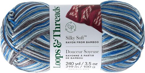 Silky Soft Multi Yarn by Loops & Threads - Yarn for Knitting, Crochet, Weaving, and Arts & Crafts - Opal, Bamboo, 3.5 oz in Kuwait