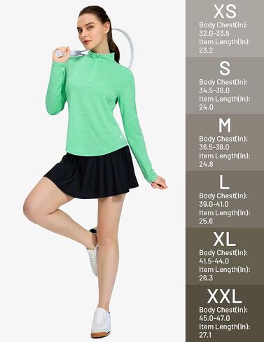 MIER Quarter Zip Athletic Pullover for Women Long Sleeve Workout Tops Dry Fit Flowy Golf Running UV Sun Shirts,1/4 Zip in Kuwait