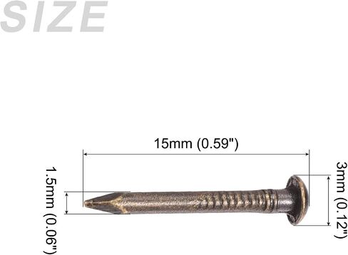 METALLIXITY Small Nails (1.5x15mm) 120pcs, Brass Tiny Hardware Nails - for Household Woodworking, Brass Tone in Saudi Arabia