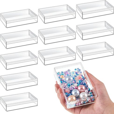 Blulu 30 Pcs Clear Acrylic Box with Lids 4.3 x 2.7 x 1 Inch Storage Candy Box Containers Mini Rectangle Clear Plastic Gift Containers for Display Jewelry Wedding Party Favors Treats Coin Accessories in Saudi Arabia