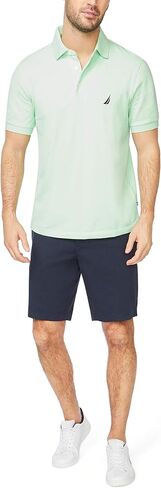 Nautica Men's Short Sleeve Solid Stretch Cotton Pique Polo Shirt, True Black, 3X-Large in Saudi Arabia