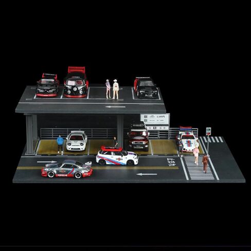 عجلات DIECAST العجلات الساخنة - 1/64 منظم سيارات الموديل المقيد ، عجلات DIECAST الساخنة للمواقف ديوراما مع 15 مكان لوقوف السيارات (درابزين أفقي) in Kuwait