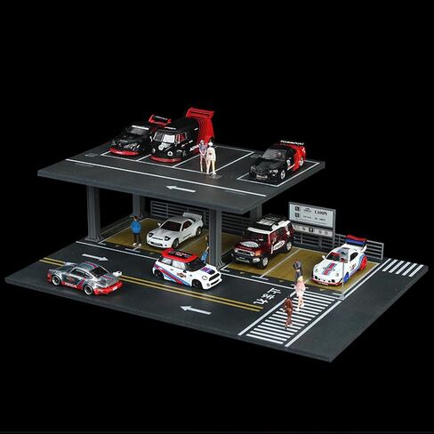 عجلات DIECAST العجلات الساخنة - 1/64 منظم سيارات الموديل المقيد ، عجلات DIECAST الساخنة للمواقف ديوراما مع 15 مكان لوقوف السيارات (درابزين أفقي) in Kuwait