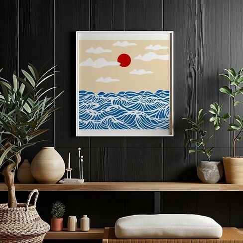 Nbeads Waves Painting Stencil ، 11.81 × 11.81 بوصة القابلة لإعادة الاستخدام الحرف المجوفة قال قالب رسم الرسم للطلاء على جدران الورق الخشبية القماشية الأثاث in Saudi Arabia