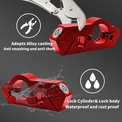قفل خوذة الدراجة النارية وقفل المقود وقفل الفرامل المضاد للسرقة لمجموعة من 1.3-1.5 بوصة لجميع الدراجات الثلاثية والدراجات ATV سكوتر (أسود) in Kuwait