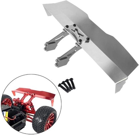 Universal RC Car Rear Wing Metal Alloy Spoiler for Remote Control Vehicles, Red in Kuwait