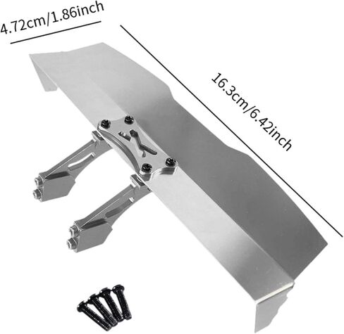 Universal RC Car Rear Wing Metal Alloy Spoiler for Remote Control Vehicles, Red in Kuwait