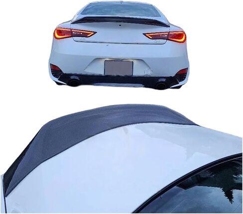 متوافق مع Infiniti Q60 Q60S ASPEC نمط الكربون الألياف الخلفية المفسد الجناح 2013-2023 ألياف الكربون FRP التمهيدي (ألياف الكربون) in Saudi Arabia