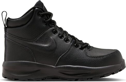 حذاء Nike Manoa Leather GS للأولاد مقاس 7، اللون: أسود/أسود سمسم/لعبة ملكي-أسود/أسود داكن in Saudi Arabia