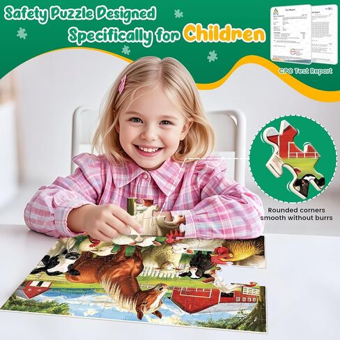 3 Pack 100 Pieces Puzzles for Kids,Farm Tiger Dolphin Puzzles for Kids Ages 4-6 6-8 8-10 100 Piece,Jigsaw Puzzle for Children Senior Adult Large Piece Puzzle Preschool Birthday Gift in Saudi Arabia