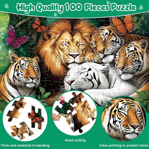 3 Pack 100 Pieces Puzzles for Kids,Farm Tiger Dolphin Puzzles for Kids Ages 4-6 6-8 8-10 100 Piece,Jigsaw Puzzle for Children Senior Adult Large Piece Puzzle Preschool Birthday Gift in Saudi Arabia