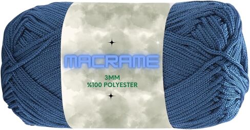 Polyester Macrame Cord 2mm x 142 Yards (426 feet) Crochet Macrame Rope Bag Crafts for Wall Nylon Polypropylene Hangings Hilo String Twine Rug Thread Gift for Knitter 1 Skein (White, Macrame) in Saudi Arabia