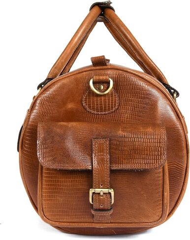 حقيبة سفر مصنوعة من الجلد المحبب بالكامل مع أشرطة قابلة للتعديل | حقيبة كبيرة بمساحة كبيرة وجيوب جانبية بسحاب لعطلة نهاية الأسبوع (جوزي) in Kuwait