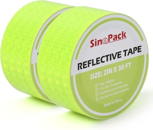Reflective Tape White 2IN X 30FT Outdoor White High Visibility Conspicuity Safety Tape, Reflector Tape Caution Reflector for Trailers, Bikes, Cars in Kuwait