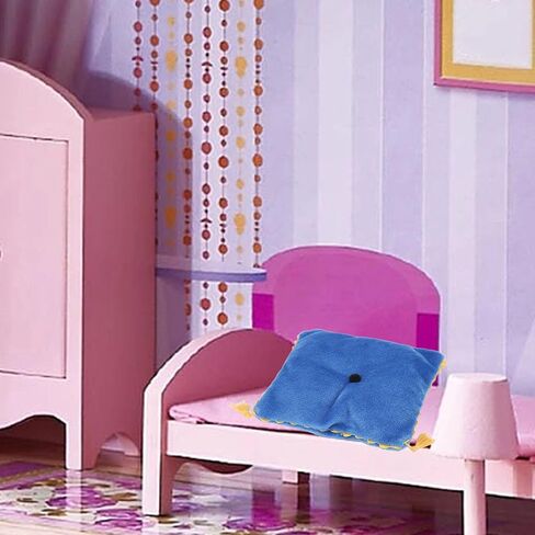 Dollhouse Miniature Pillow Cushion ، الفراش الفاخرة الفاخرة للدمى الرمي وسادة Miniature الوسادة الإكسسوارات ديكورات 1/6 المقياس محاكاة الدعائم (الأزرق) in Kuwait